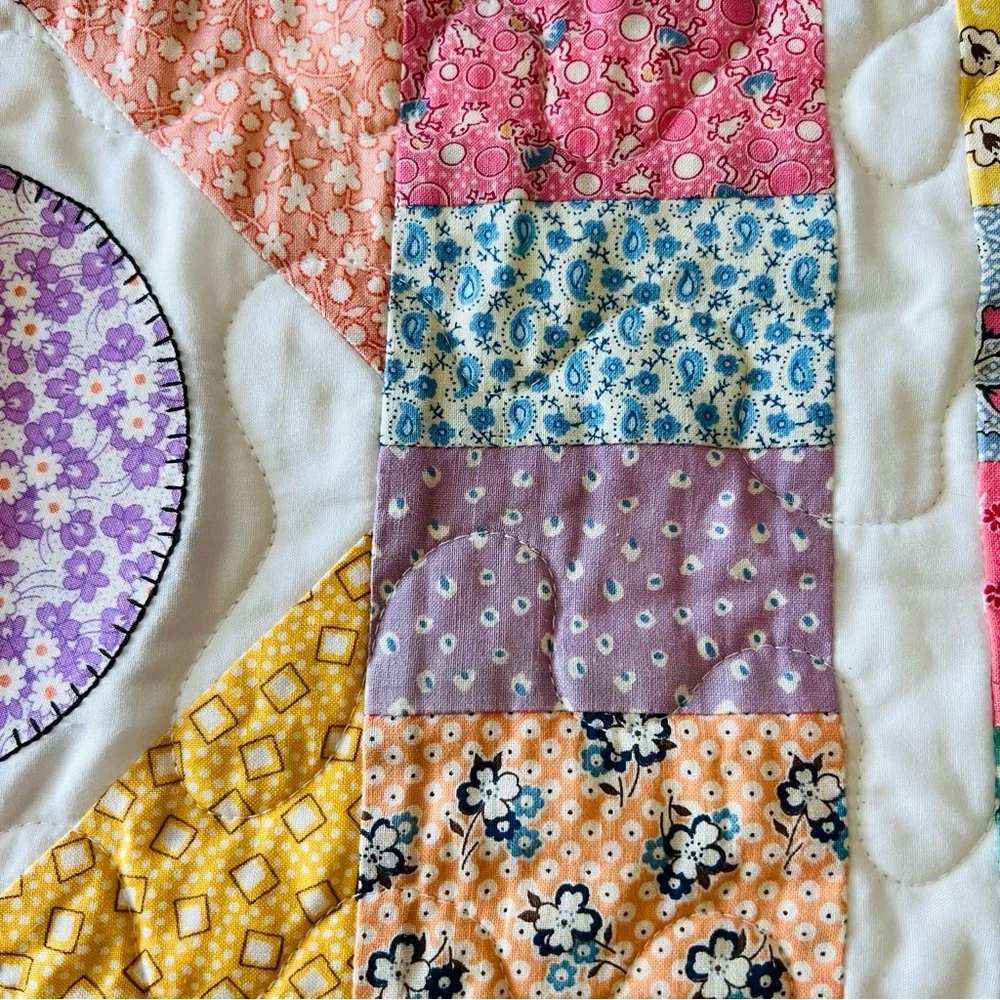 Dot to Dot Handmade Quilt – 58”x58” – 1930s Reproduction Prints